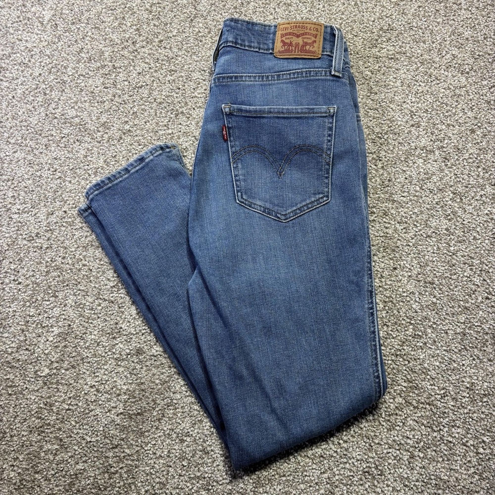 Levis 721 High Rise Skinny‎ Ankle Jeans Womens 28 Blue Medium Wash Stretch Denim